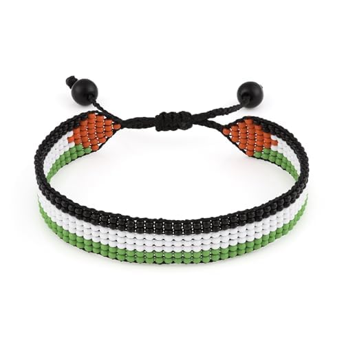 Palestine Flag Bracelet: Handcrafted Adjustable, Unisex  Bohemian Design