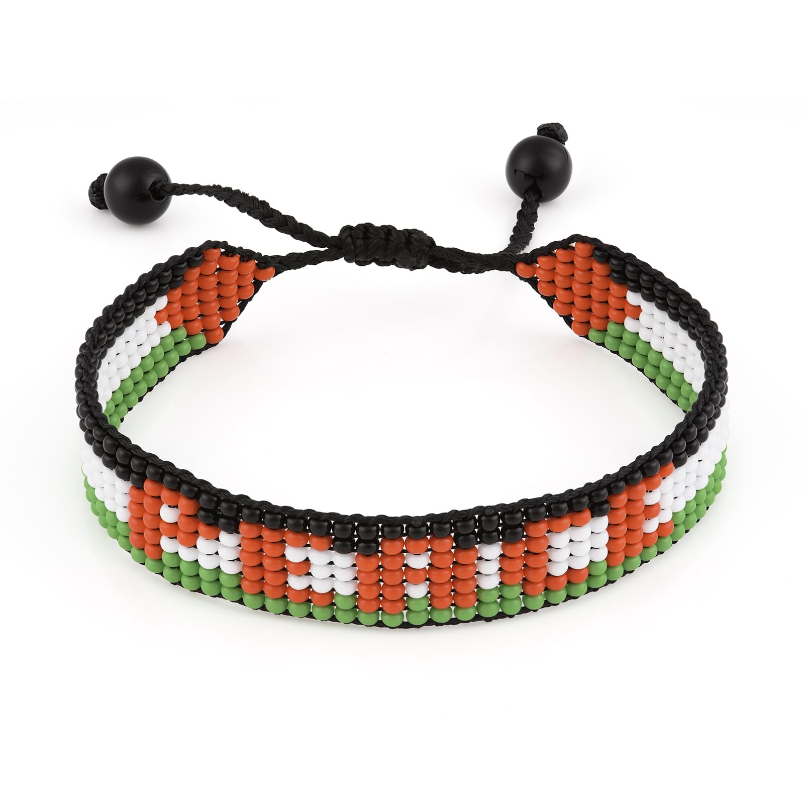 Handmade Adjustable Pa-les-tine Flag Beaded Bracelet - Show Your Support with Style (Peace)