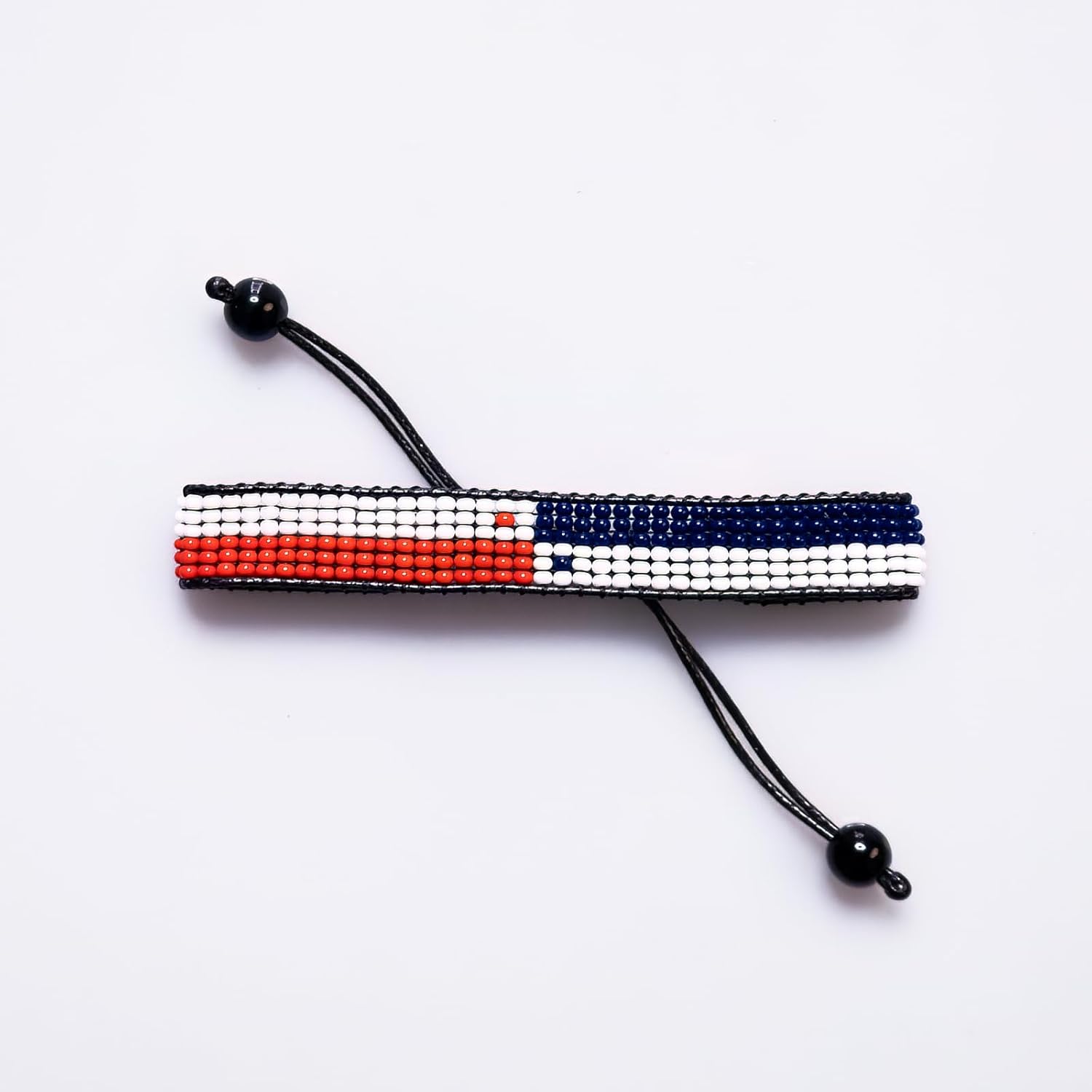 Panama Flag Bracelet: Handmade, Adjustable Beaded Boho-Style with Patriotic Design