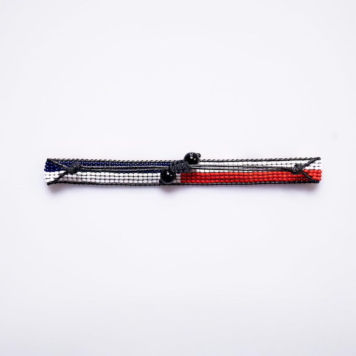 Panama Flag Bracelet: Handmade, Adjustable Beaded Boho-Style with Patriotic Design