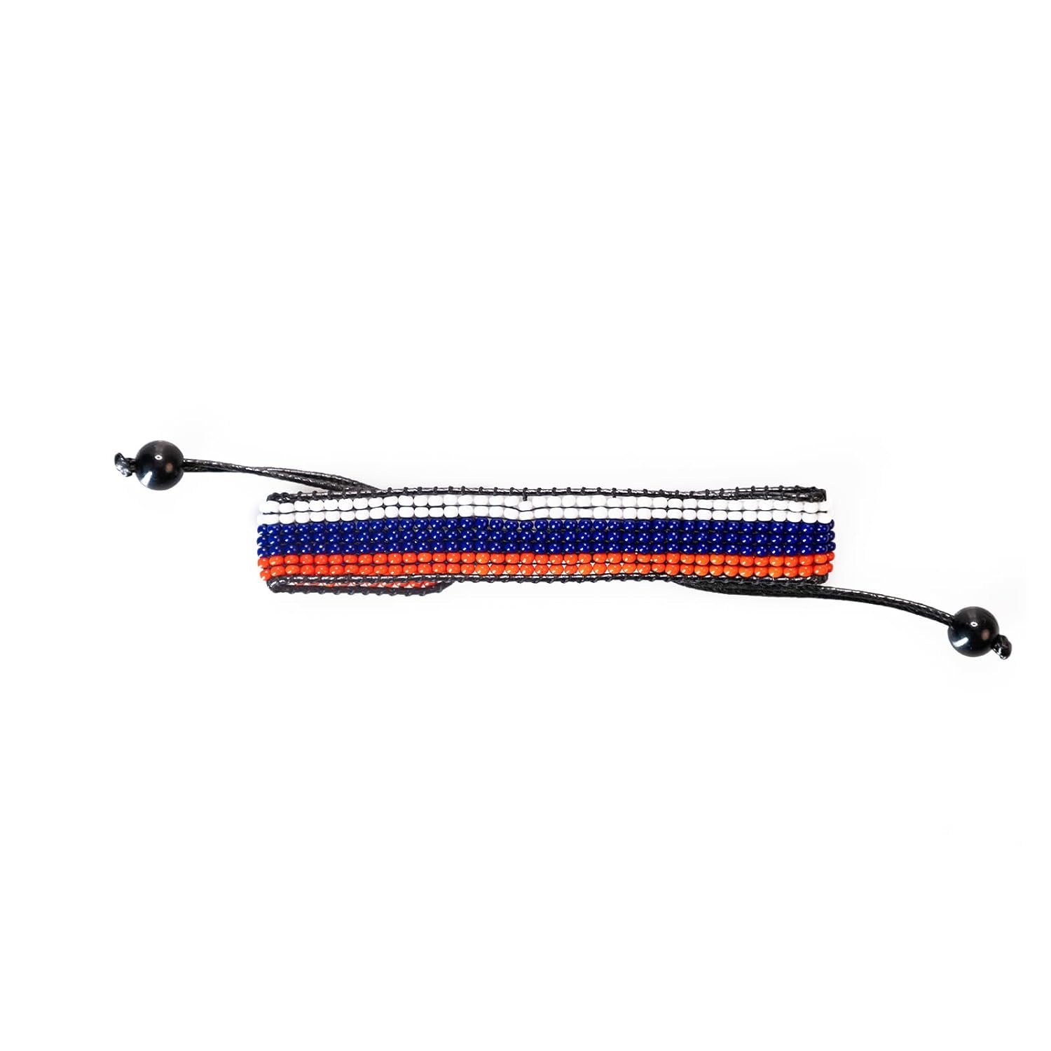 Russia Flag Bracelet: Handmade, Adjustable Beaded Unisex Boho-Style Jewelry