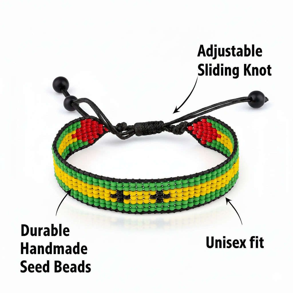 São Tomé and Principe Flag Bracelet: Adjustable, Boho Style Rope Bracelet for Women & Men