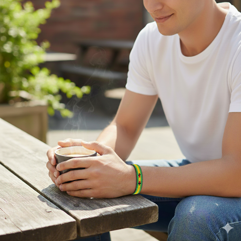 São Tomé and Principe Flag Bracelet: Adjustable, Boho Style Rope Bracelet for Women & Men