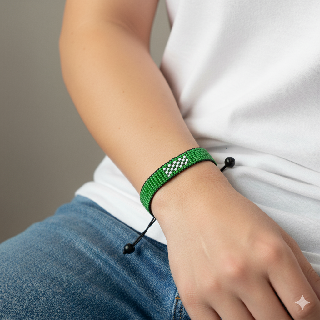 Saudi Arabia Flag Bracelet: Handcrafted Adjustable, Unisex Boho Style  Bracelet