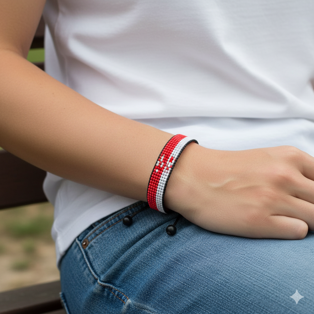 Singapore Flag Bracelet: Adjustable, Boho Style Rope Bracelet for Women & Men