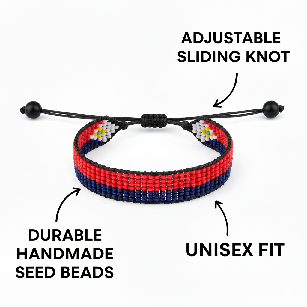 Sint Maarten (Dutch part) Flag Bracelet, Adjustable, Boho Style Rope Bracelet for Women & Men