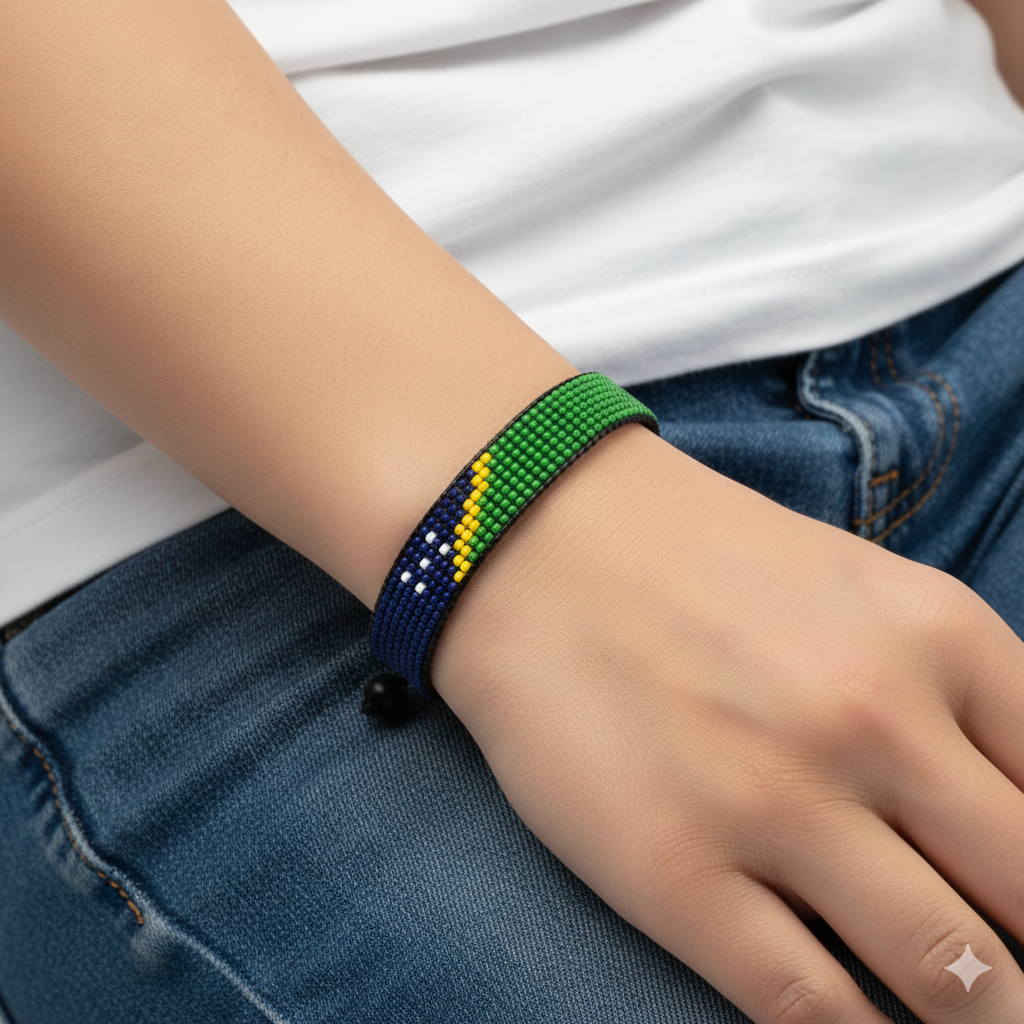 Solomon Islands Flag Bracelet: Adjustable, Boho Style Rope Bracelet for Women & Men