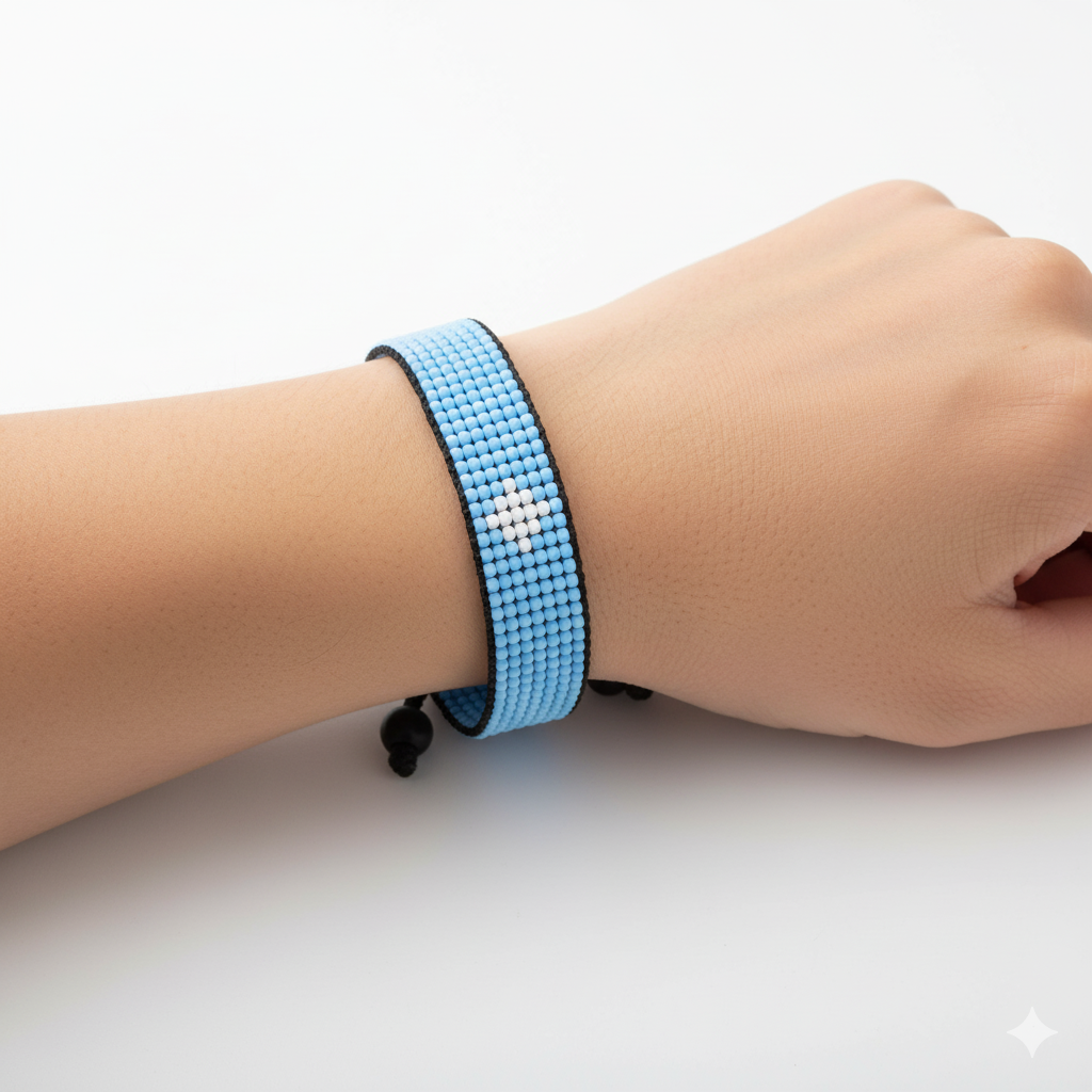 Somalia Flag Bracelet: Handmade, Adjustable Beaded Boho-Style with Patriotic Design