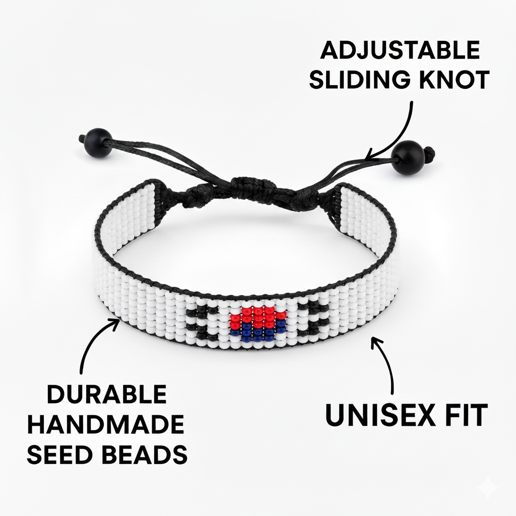 South Korea Flag Bracelet: Adjustable, Boho Style Rope Bracelet for Women & Men