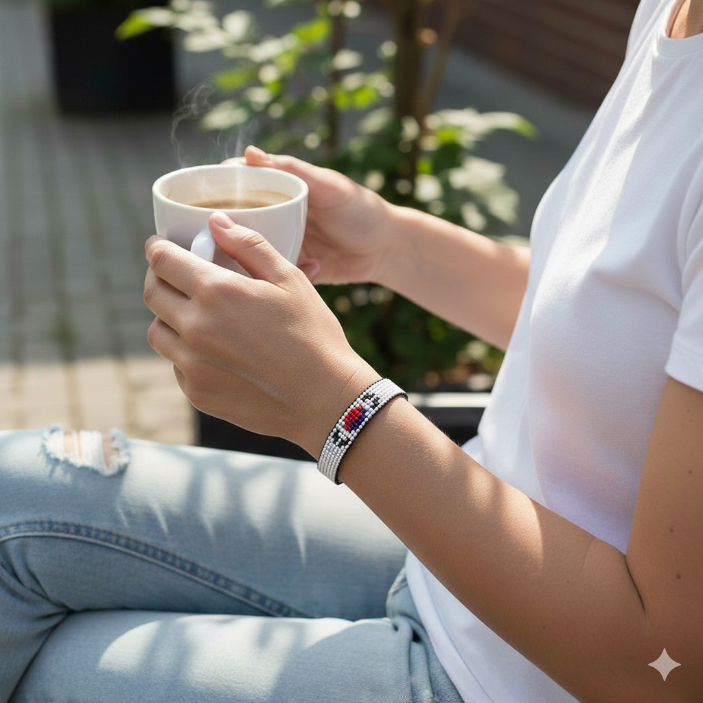 South Korea Flag Bracelet: Adjustable, Boho Style Rope Bracelet for Women & Men