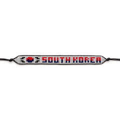 South Korea Beaded Bracelet – Handmade Adjustable Flag Bracelet with Team Name – World Cup 2026 Inspired Soccer Fan Jewelry – Durable & Unisex