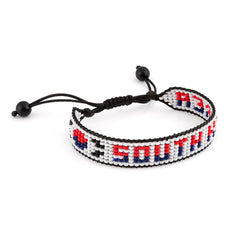 South Korea Beaded Bracelet – Handmade Adjustable Flag Bracelet with Team Name – World Cup 2026 Inspired Soccer Fan Jewelry – Durable & Unisex