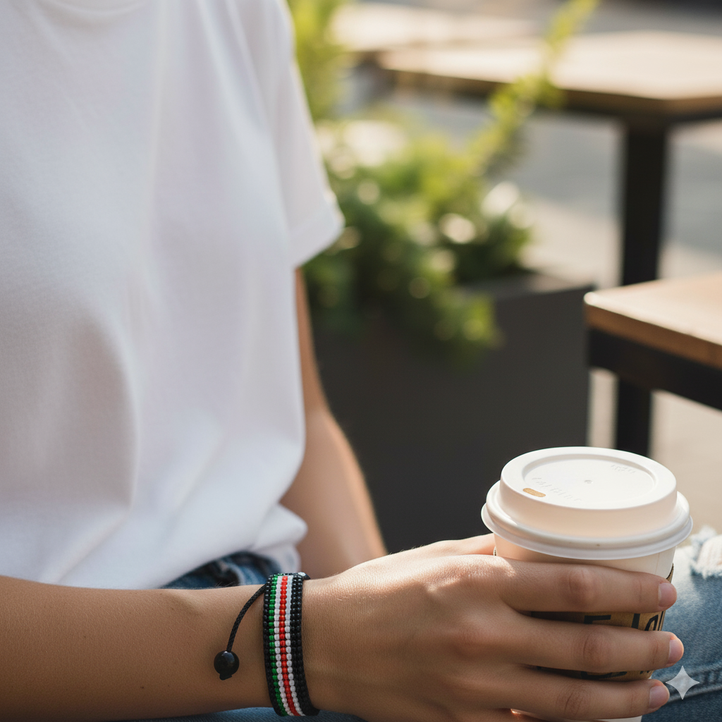 South Sudan Flag Bracelet: Handmade, Adjustable Beaded Boho-Style Bracelet with Patriotic Design