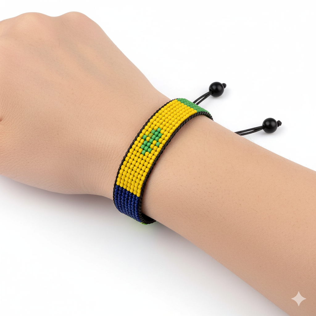 St. Vincent and the Grenadines Flag Bracelet: Adjustable, Unisex Boho Style Bracelet