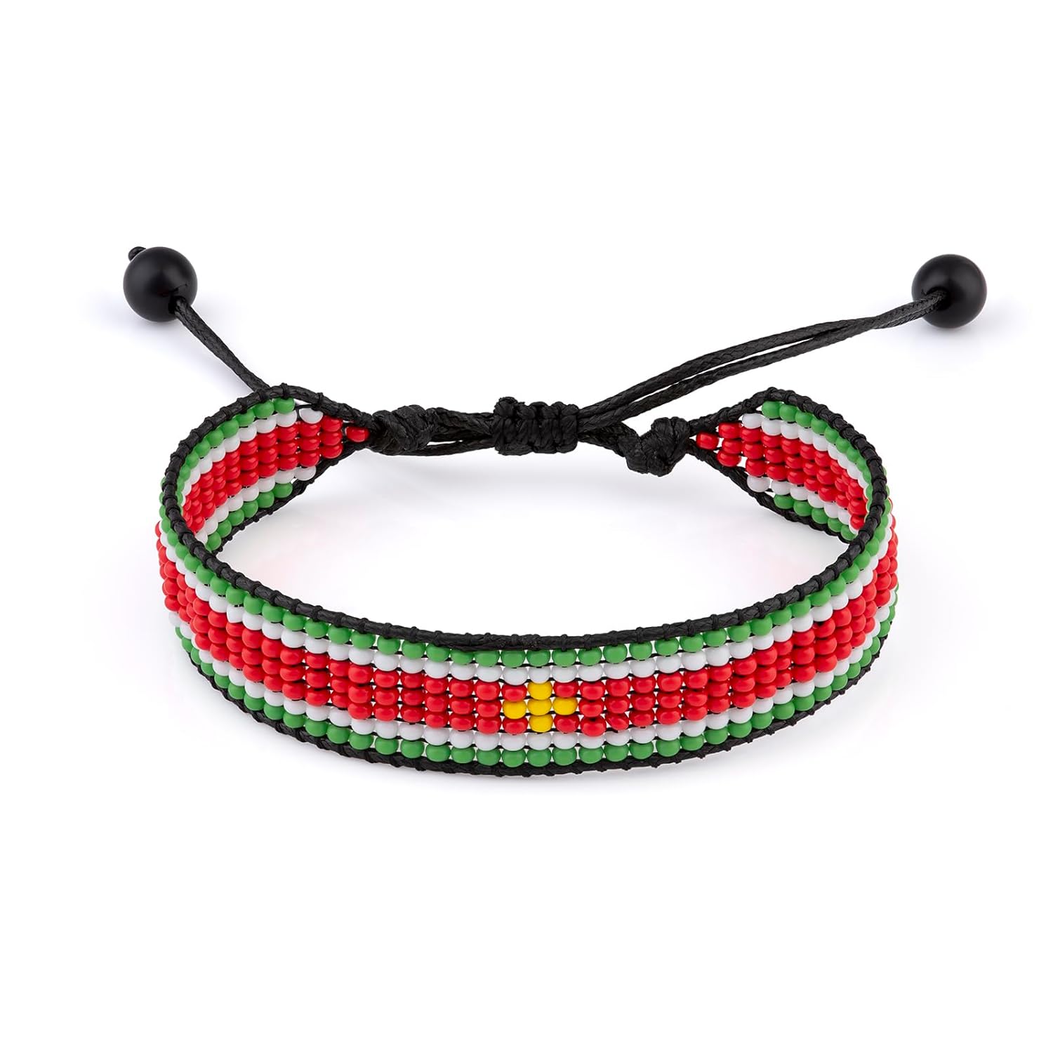 Suriname Flag Bracelet: Adjustable, Boho Style Rope Bracelet for Women & Men