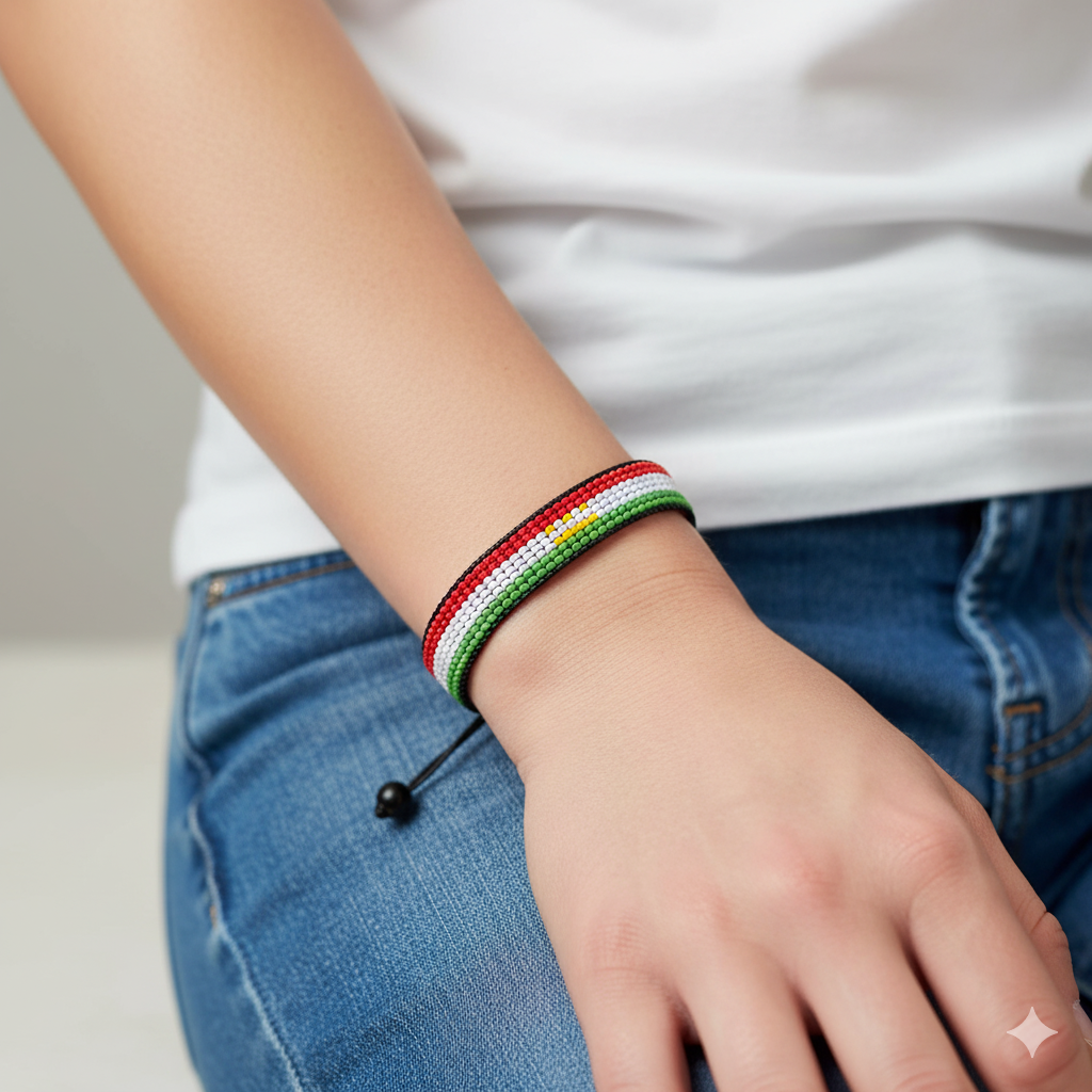 Tajikistan Flag Bracelet: Adjustable, Boho Style Rope Bracelet for Women & Men