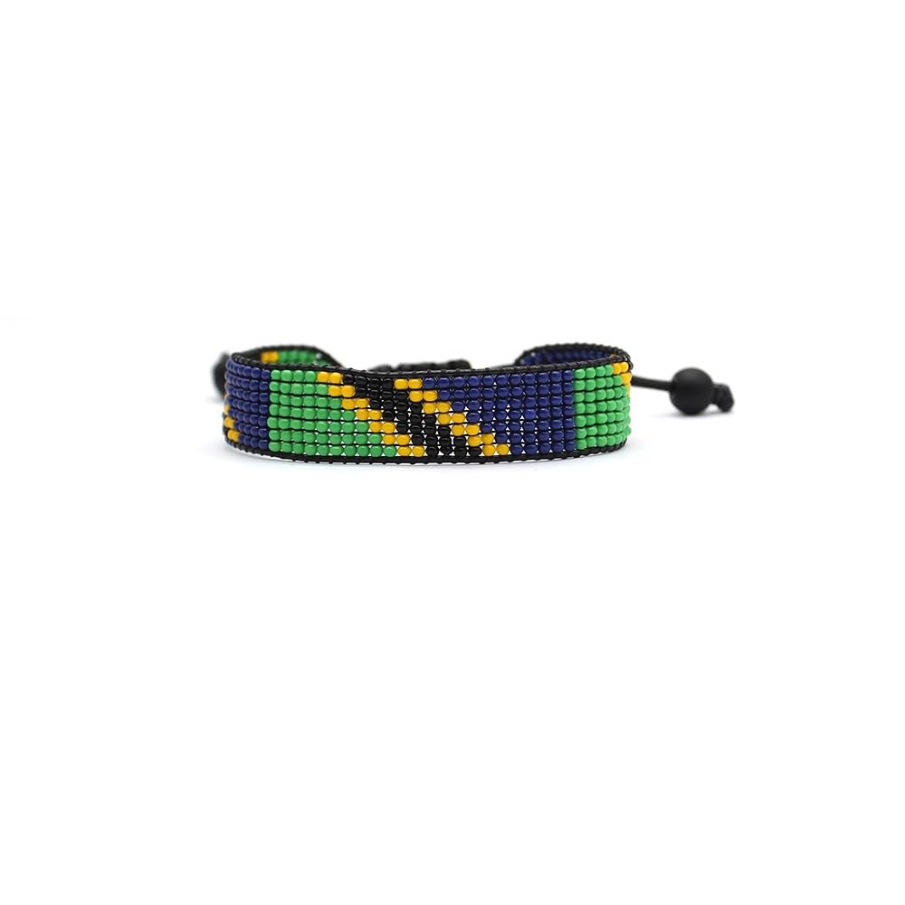 Tanzania Flag Bracelet: Handmade, Adjustable Beaded Boho-Style Rope Bangle with Patriotic Design