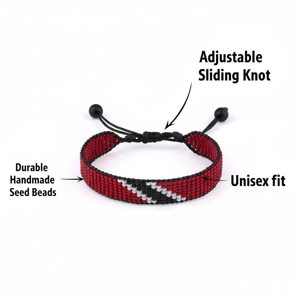 Trinidad and Tobago Flag Bracelet: Adjustable, Boho Style Rope Bracelet for Women & Men