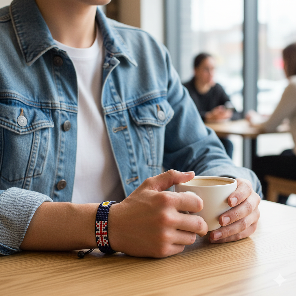 Turks and Caicos Islands Flag Bracelet: Adjustable, Unisex Boho Style Bracelet