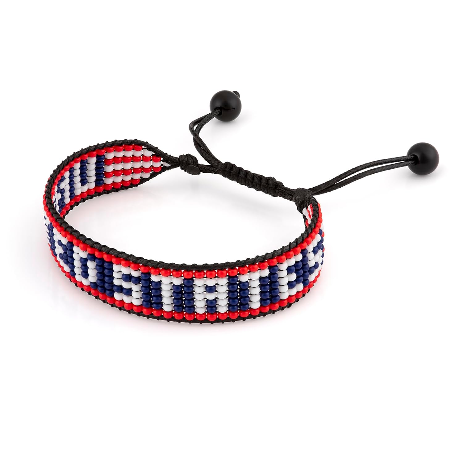 USA Beaded Bracelet – Handmade Adjustable Flag Bracelet with Team Name – World Cup 2026 Inspired Soccer Fan Jewelry – Durable & Unisex