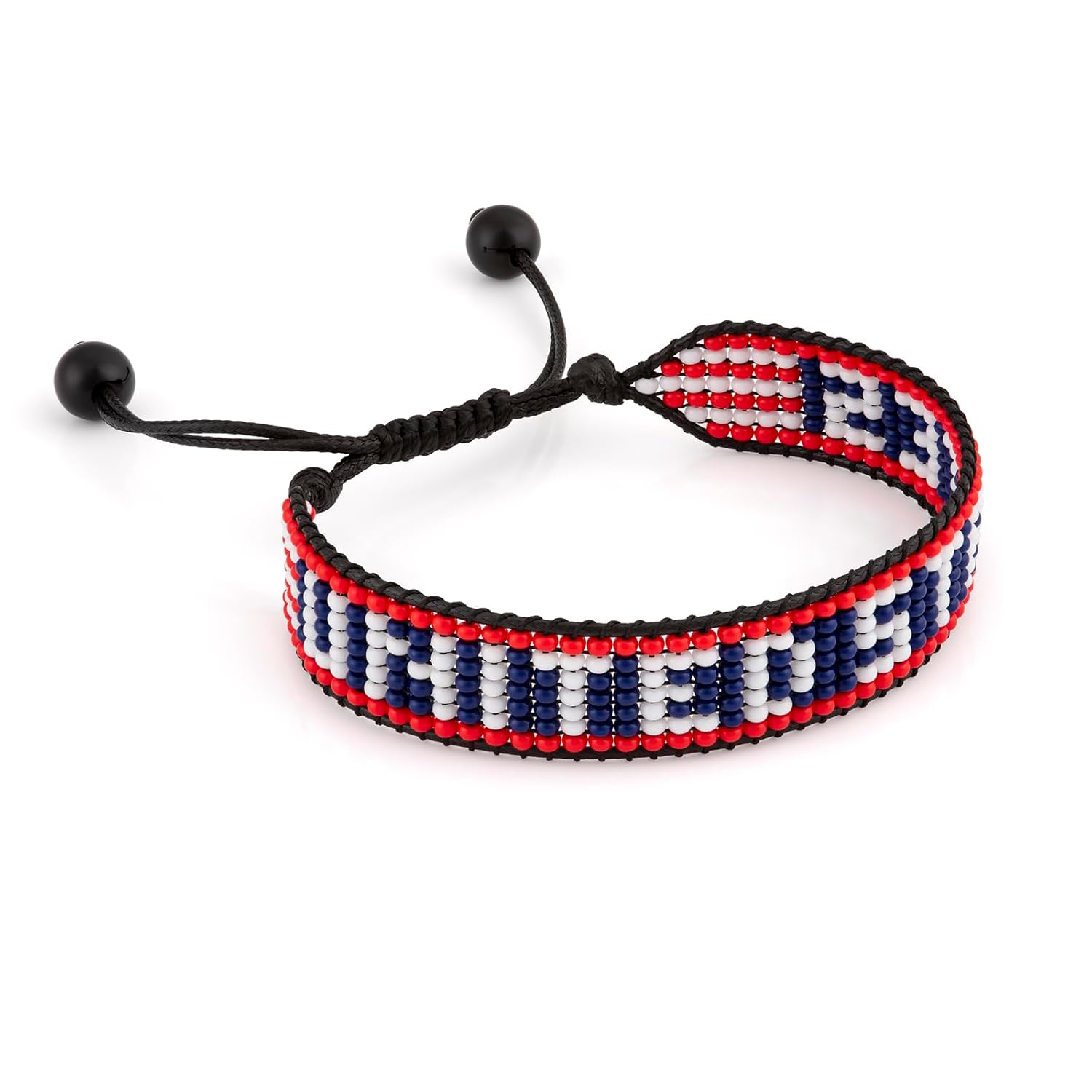 USA Beaded Bracelet – Handmade Adjustable Flag Bracelet with Team Name – World Cup 2026 Inspired Soccer Fan Jewelry – Durable & Unisex