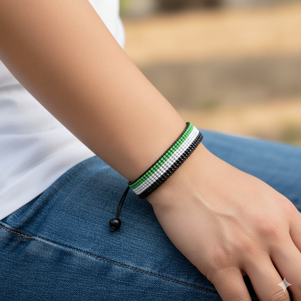 United Arab Emirates Flag Bracelet: Arabian Elegance, Handcrafted, Adjustable Unisex Boho-style Design