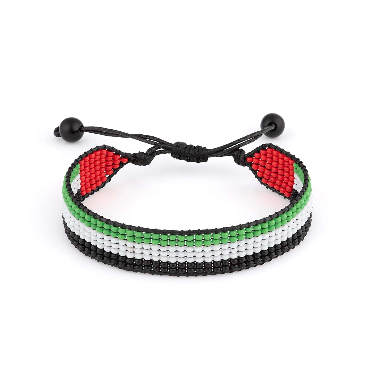 United Arab Emirates Flag Bracelet: Arabian Elegance, Handcrafted, Adjustable Unisex Boho-style Design