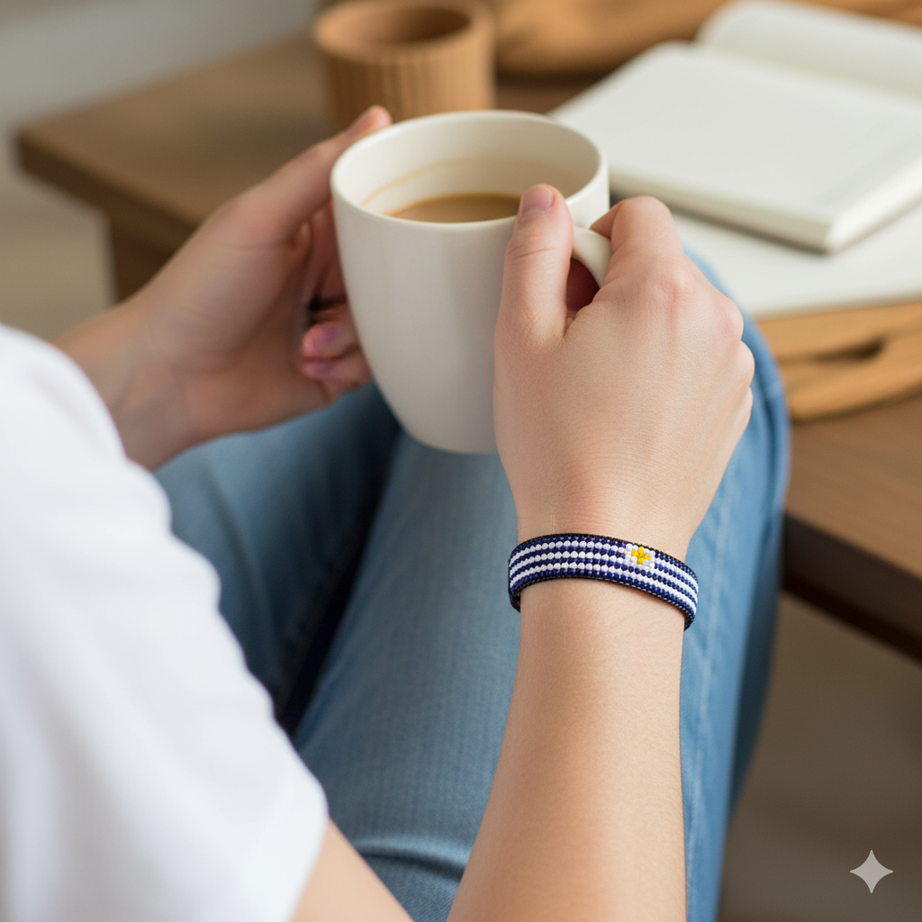 Uruguay Flag Bracelet: Handmade, Adjustable, Boho Style Gift for Women & Men