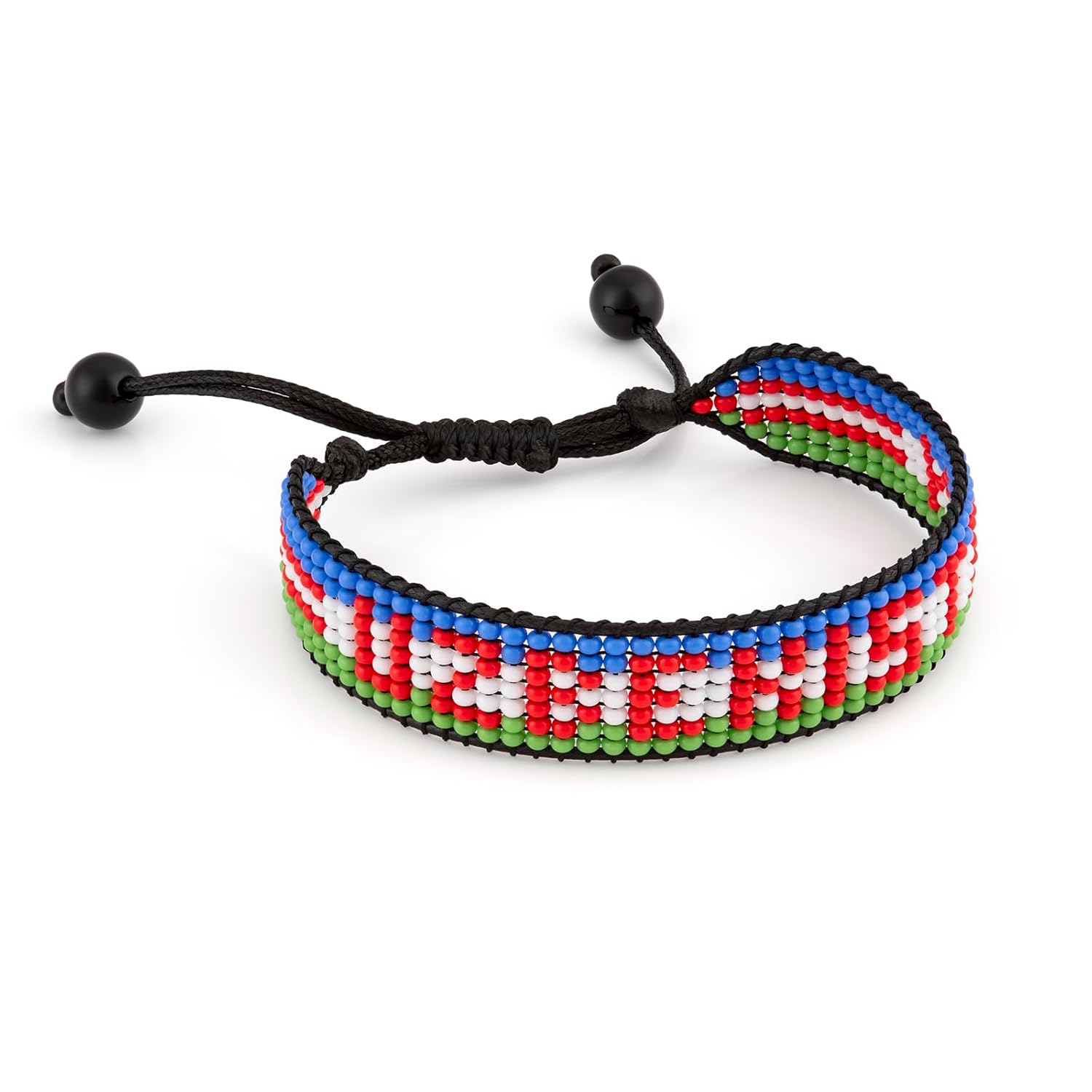 Uzbekistan Beaded Bracelet – Handmade Adjustable Flag Bracelet with Team Name – World Cup 2026 Inspired Soccer Fan Jewelry – Durable & Unisex
