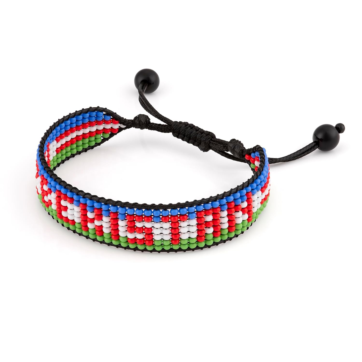 Uzbekistan Beaded Bracelet – Handmade Adjustable Flag Bracelet with Team Name – World Cup 2026 Inspired Soccer Fan Jewelry – Durable & Unisex