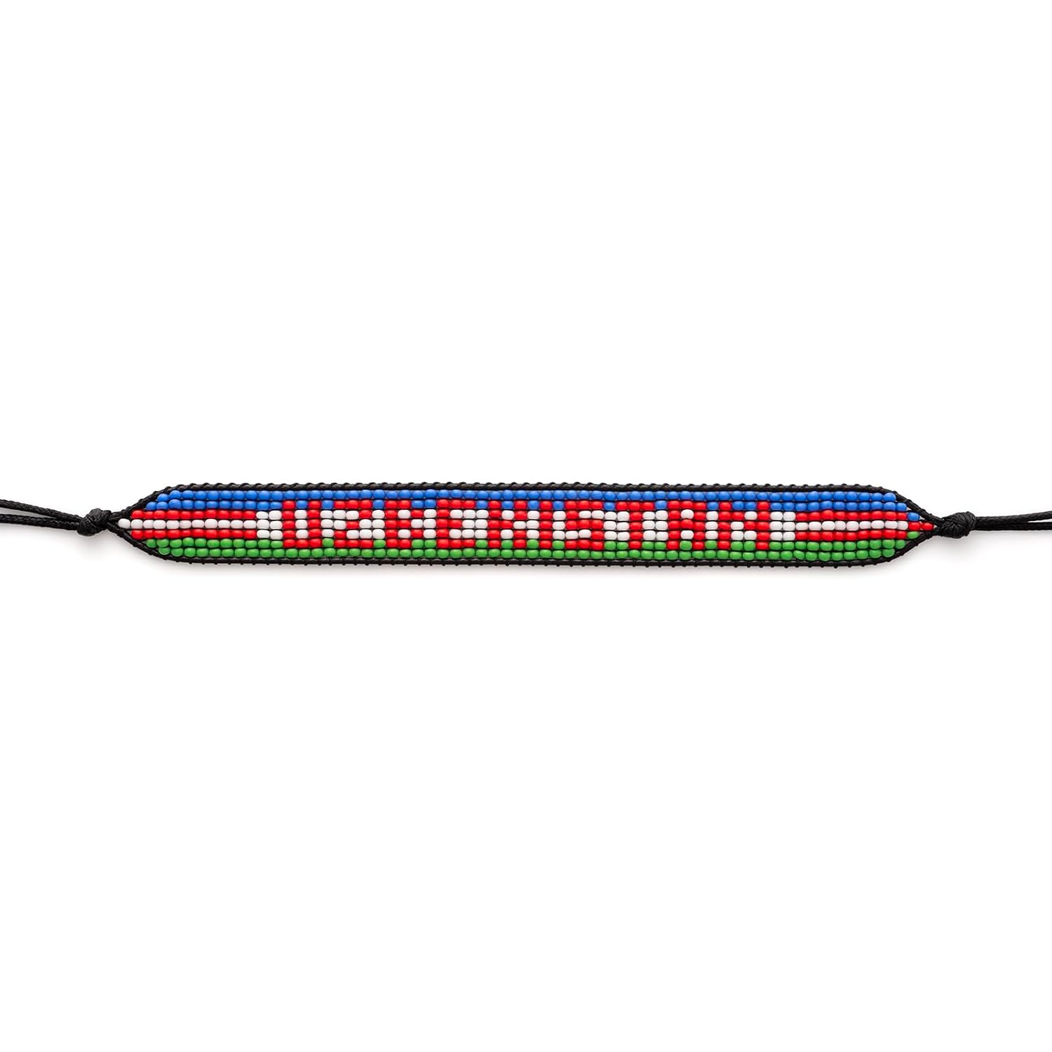 Uzbekistan Beaded Bracelet – Handmade Adjustable Flag Bracelet with Team Name – World Cup 2026 Inspired Soccer Fan Jewelry – Durable & Unisex