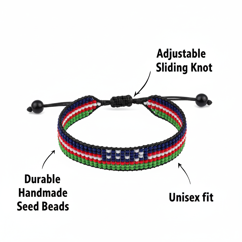 Uzbekistan Flag Bracelet: Adjustable, Boho Style Rope Bracelet for Women & Men