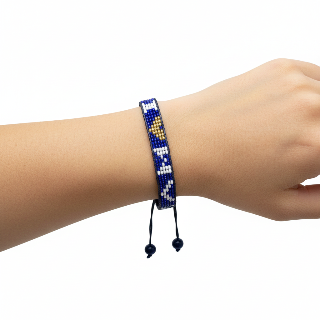 I Love West Virginia Beaded Bracelet – Handcrafted & Adjustable