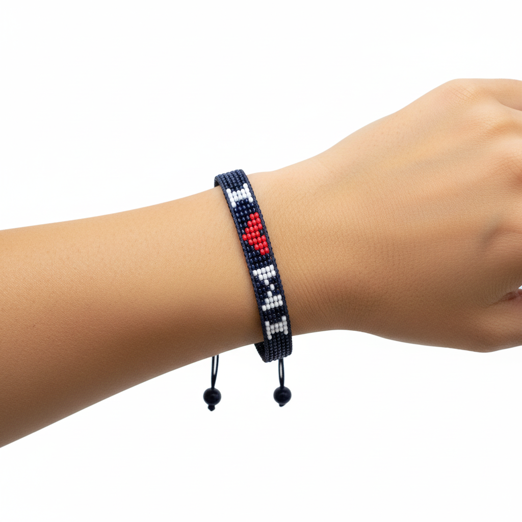 I Love Wisconsin Beaded Bracelet – Handcrafted & Adjustable