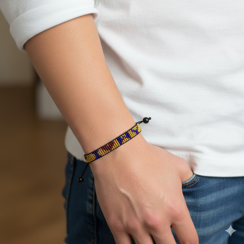 I Love Wyoming Beaded Bracelet – Handcrafted & Adjustable