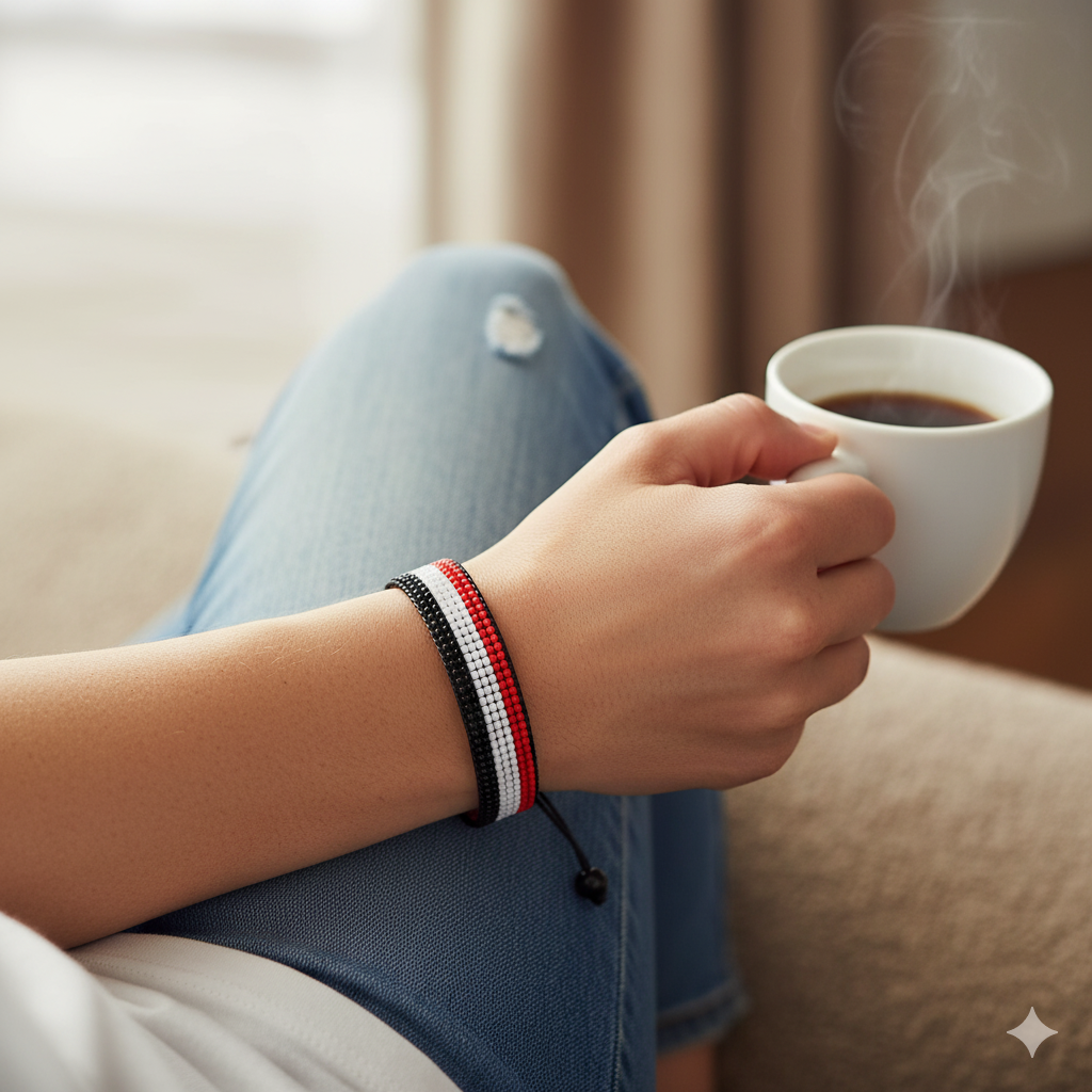 Yemen Arabian Elegance: Handcrafted Adjustable Flag Bracelet