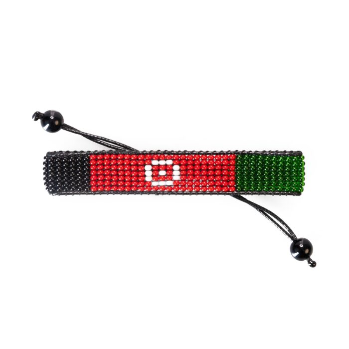 Afghanistan Flag Bracelet: Handmade, Adjustable Beaded Wristband