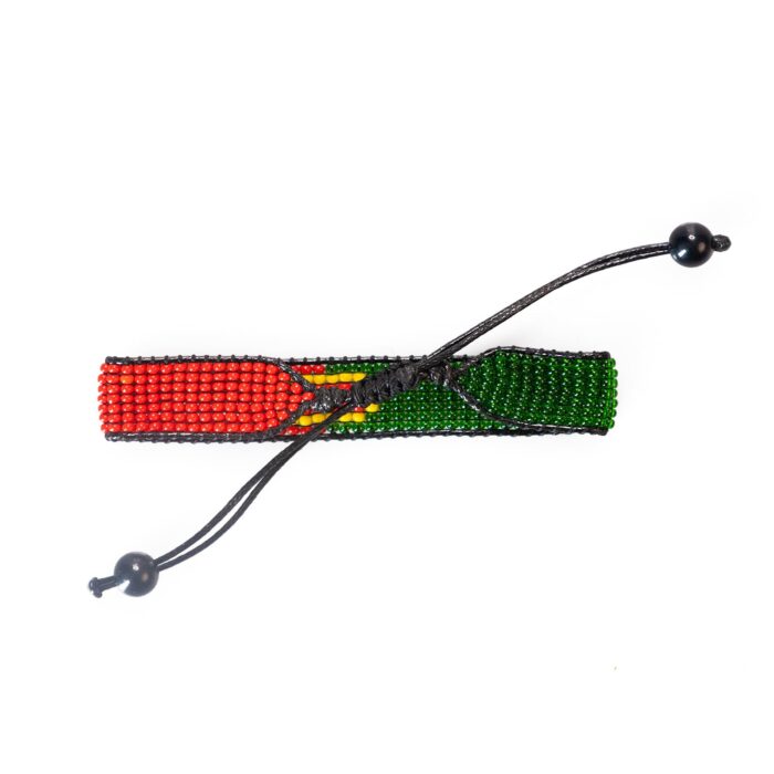 Afghanistan Flag Bracelet: Handmade, Adjustable Beaded Wristband