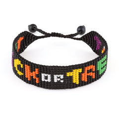 Handmade Beaded “Trick or Treat” Bracelet – Adjustable Halloween Jewelry